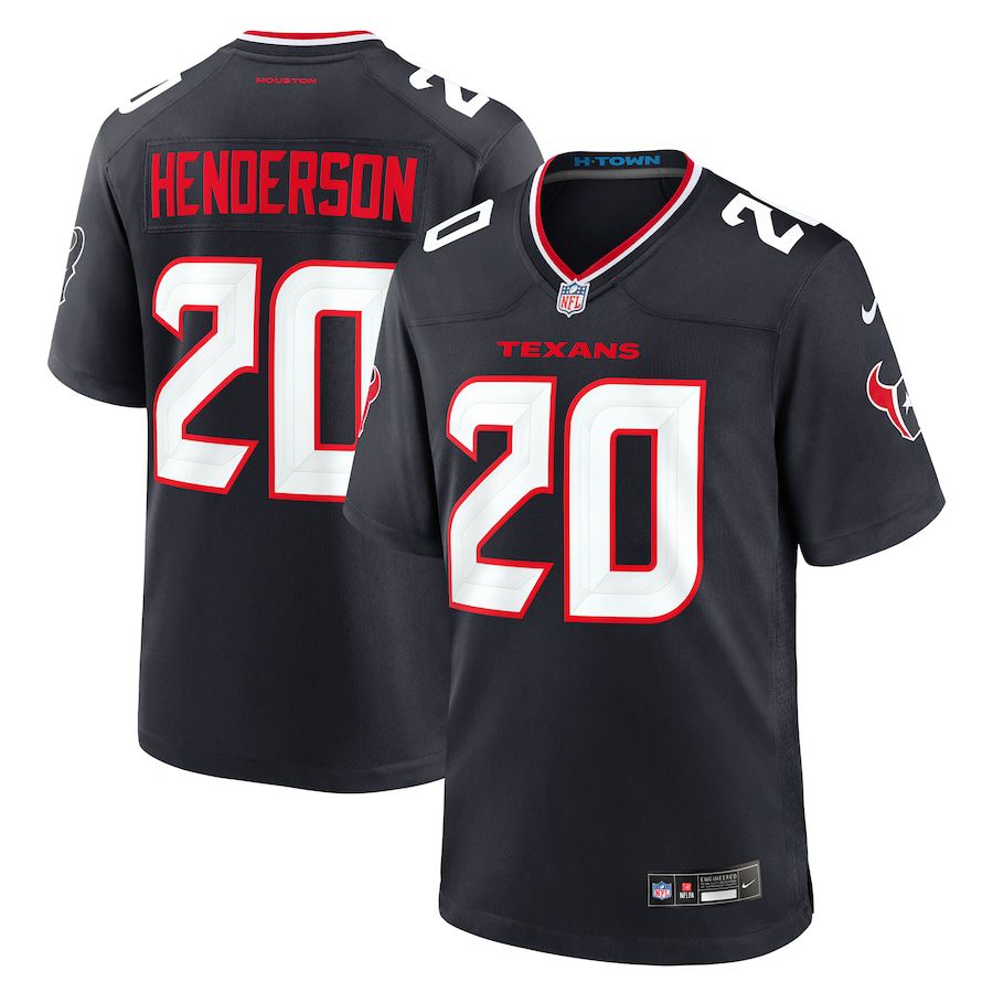 Men Houston Texans 20 C.J. Henderson Nike Navy Team Game NFL Jersey